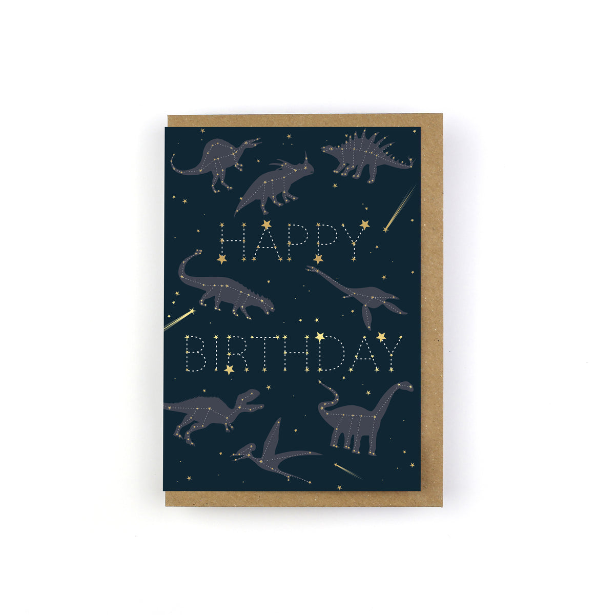 Happy Birthday Group Dinosaur Constellation Greeting Card