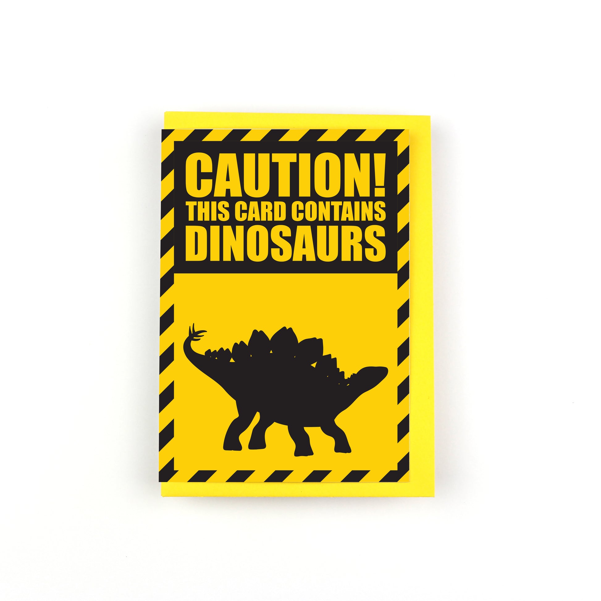 Caution card - stegosaurus