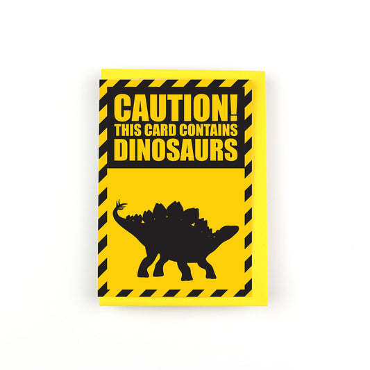 Caution card - stegosaurus