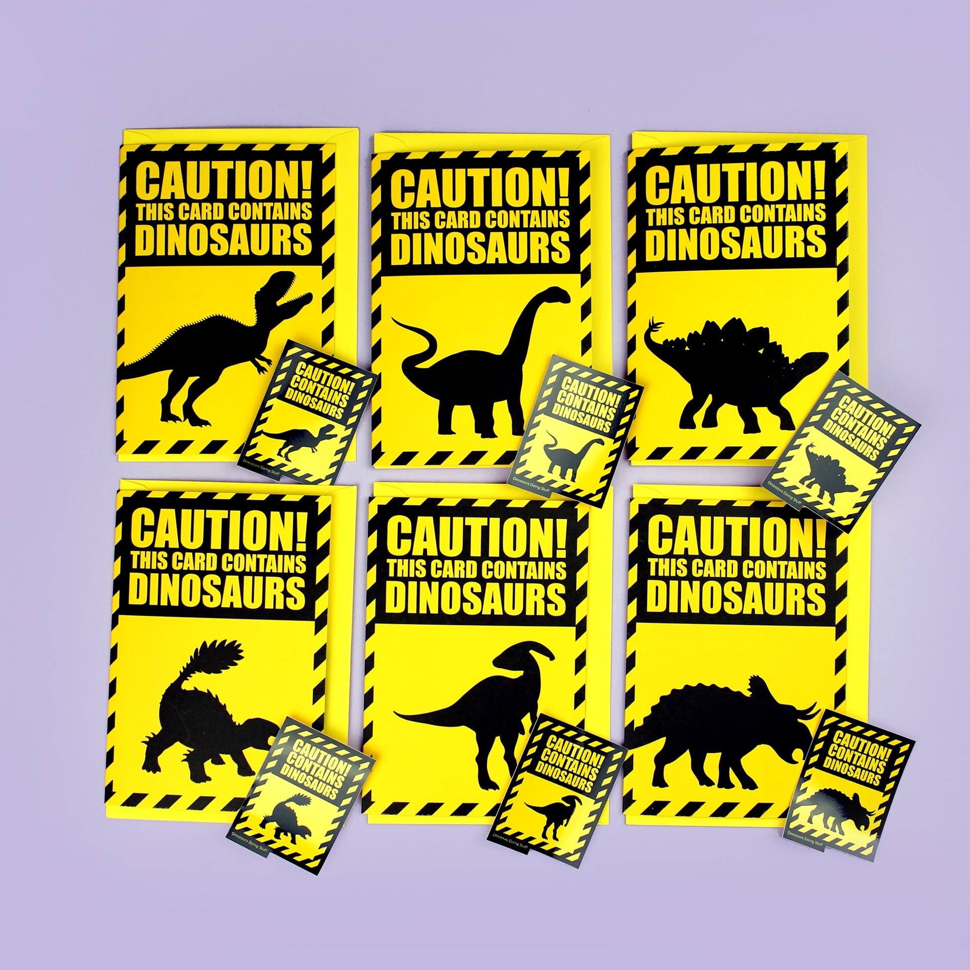 Caution cards with matching stickers