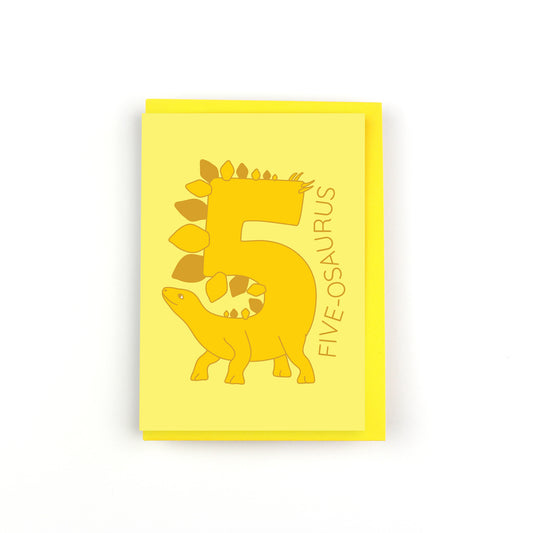 Five-Osaurus Dinosaur Number Greeting Card
