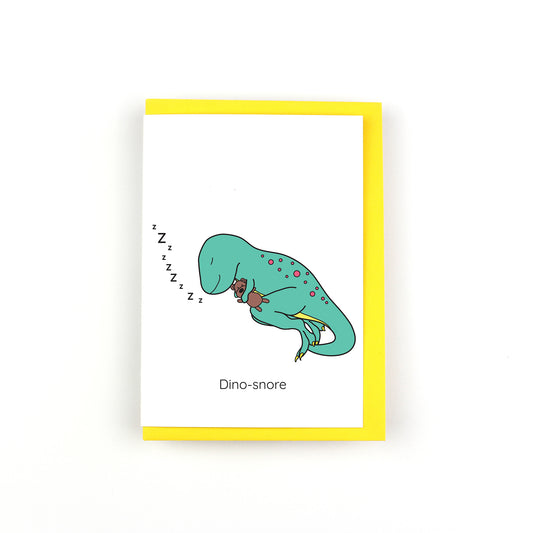 Dino-Snore T-Rex Dinosaur Greeting Card