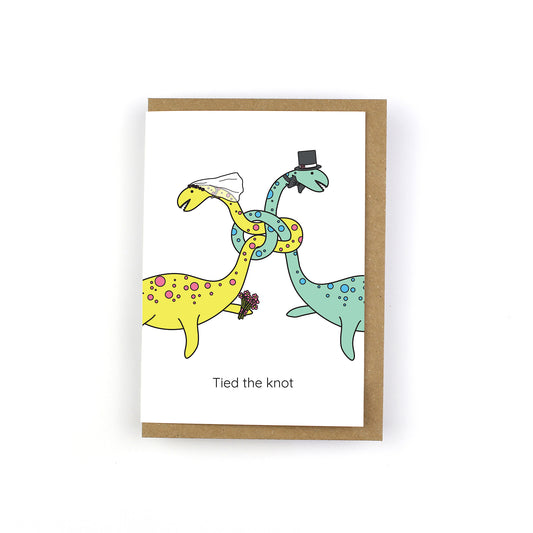 Tied The Knot Wedding Greeting Card