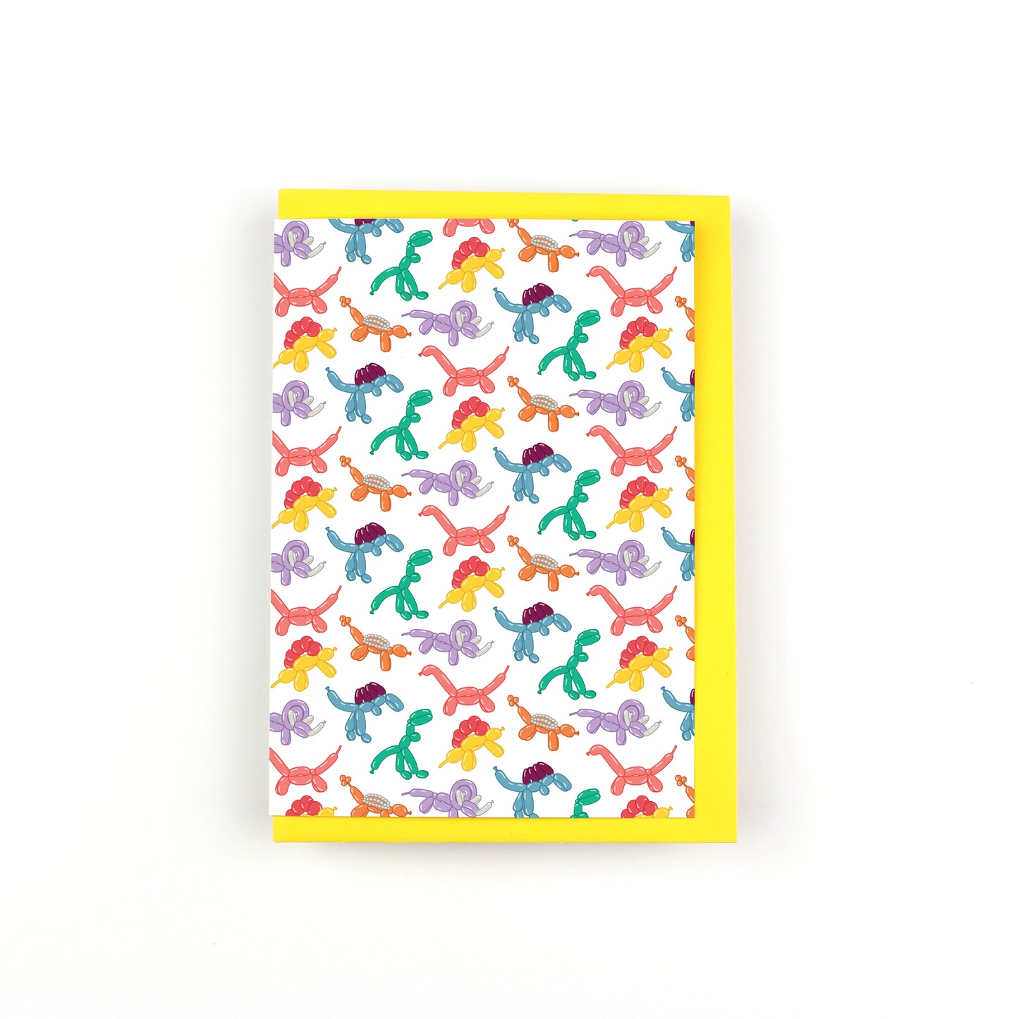 Balloon Animal Pattern Dinosaur Greeting Card