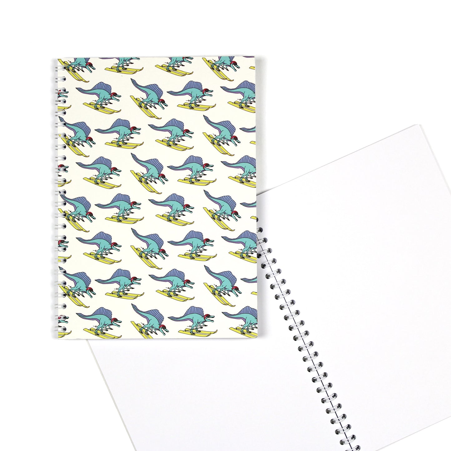 Skiing Dinosaur Spiral Notebook
