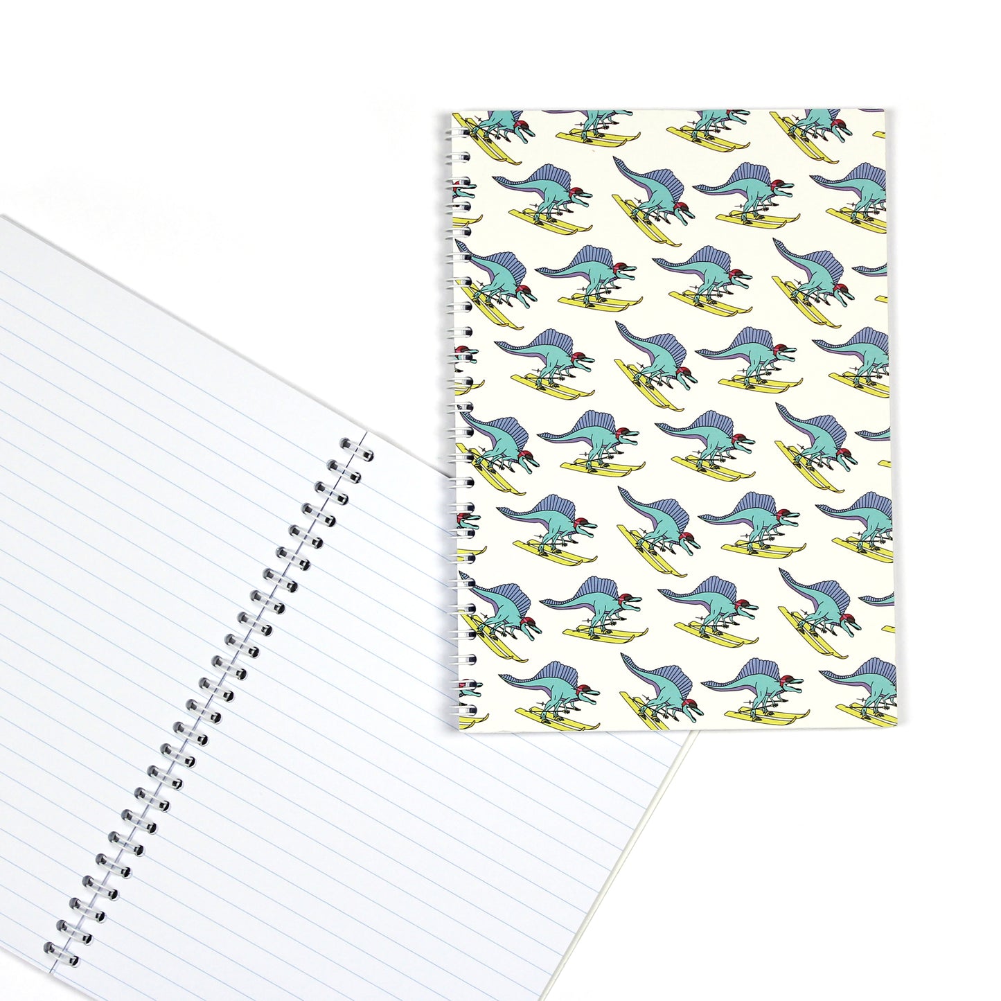 Skiing Dinosaur Spiral Notebook