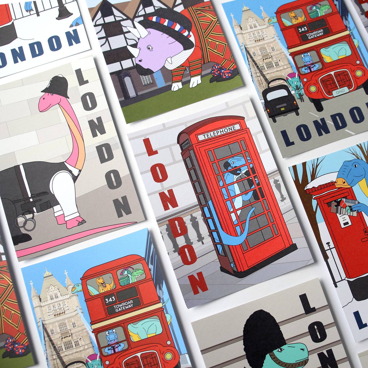 London Dinosaur Postcard - Phonebox