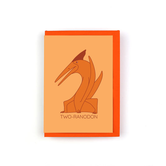Two-Ranodon Dinosaur Number Greeting Card