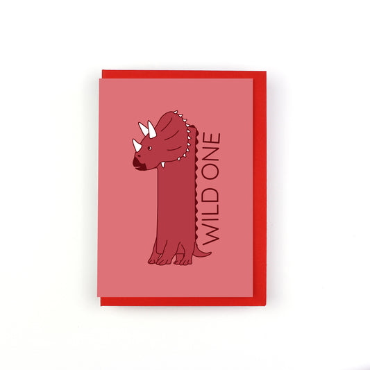 Wild One Dinosaur Number Greeting Card