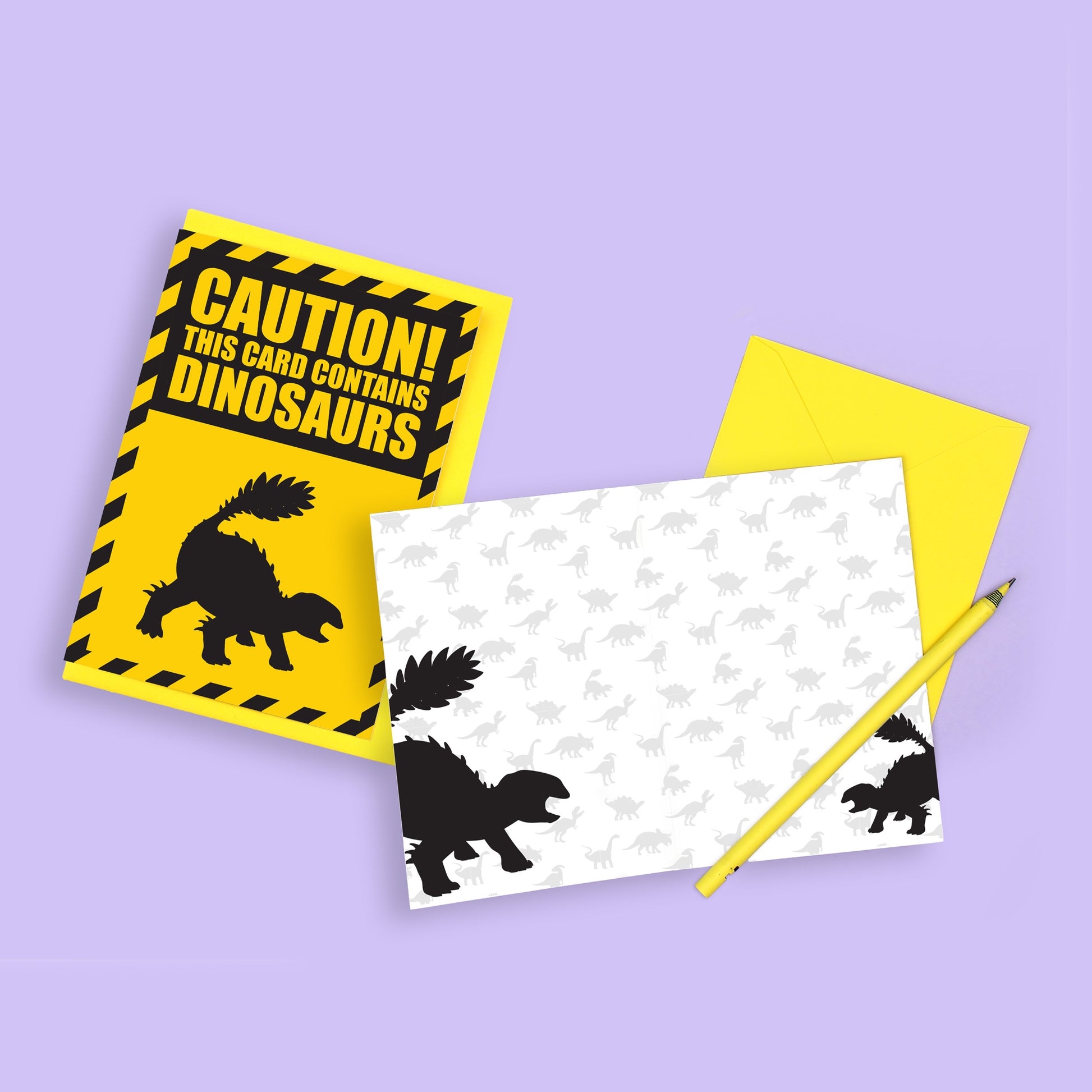 Caution card showing inside design