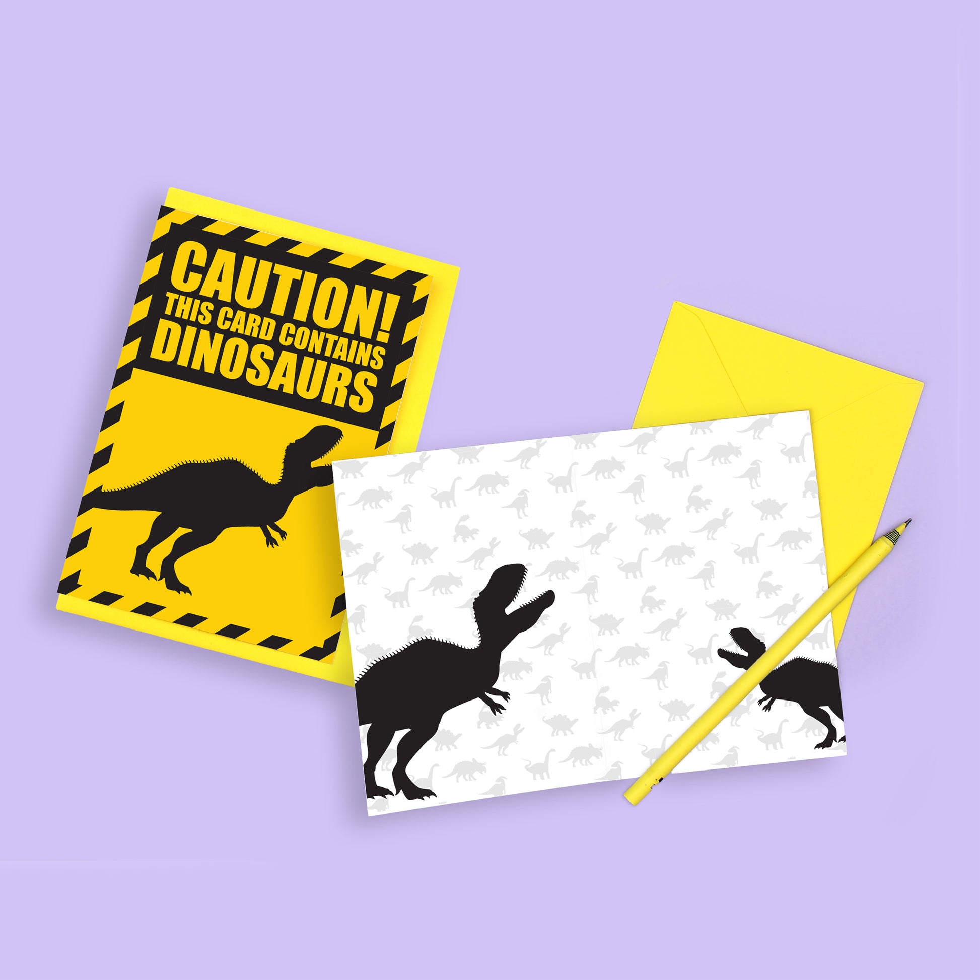 Caution card showing inside design