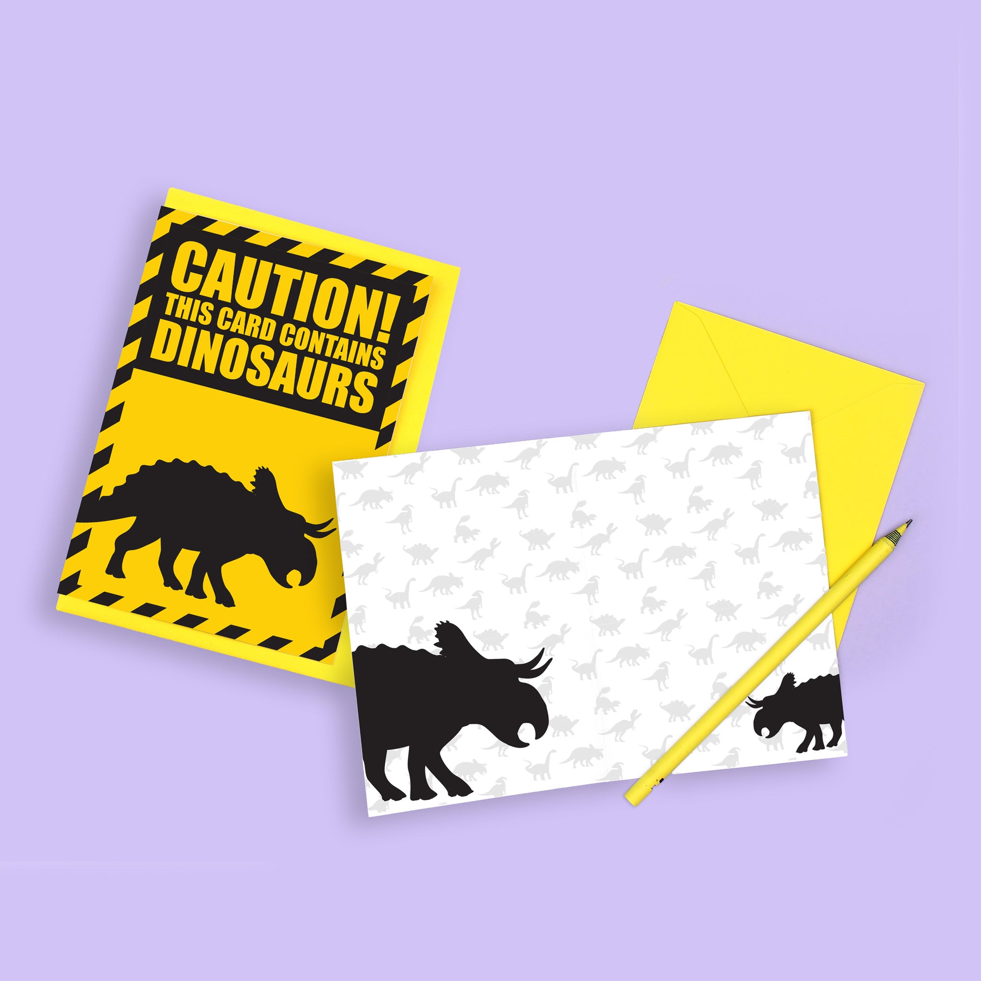 Caution card showing inside design