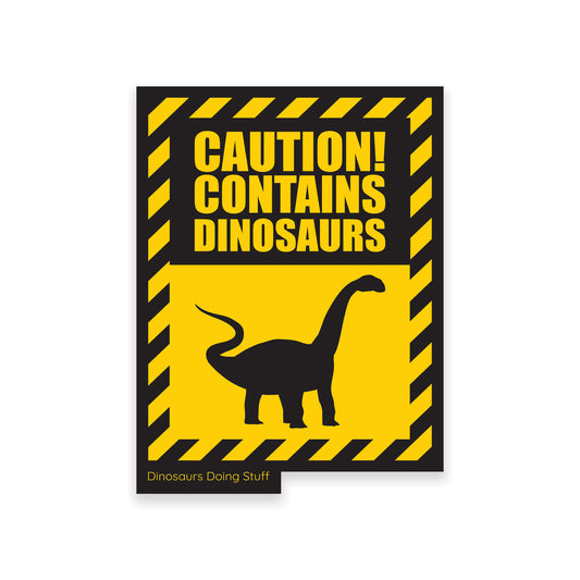 Caution Dinosaur Vinyl Sticker - Vulcanodon