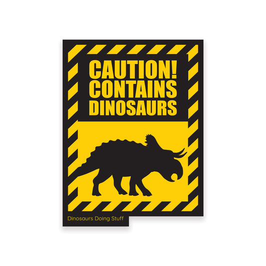 Caution Dinosaur Vinyl Sticker - Nasutoceratops
