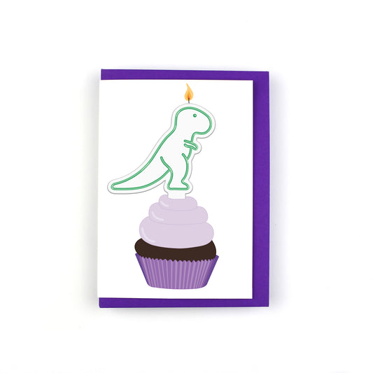 Dinosaur Candle Greeting Card