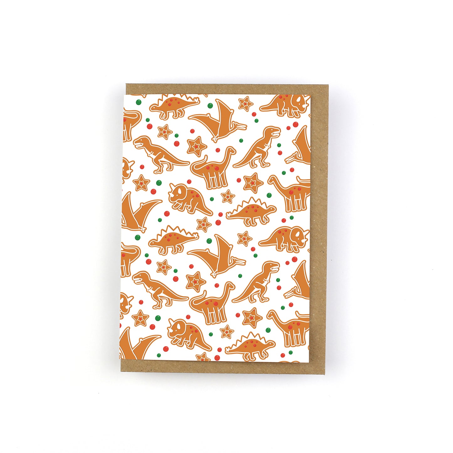 Gingerbread Dinosaur Christmas Greeting Card