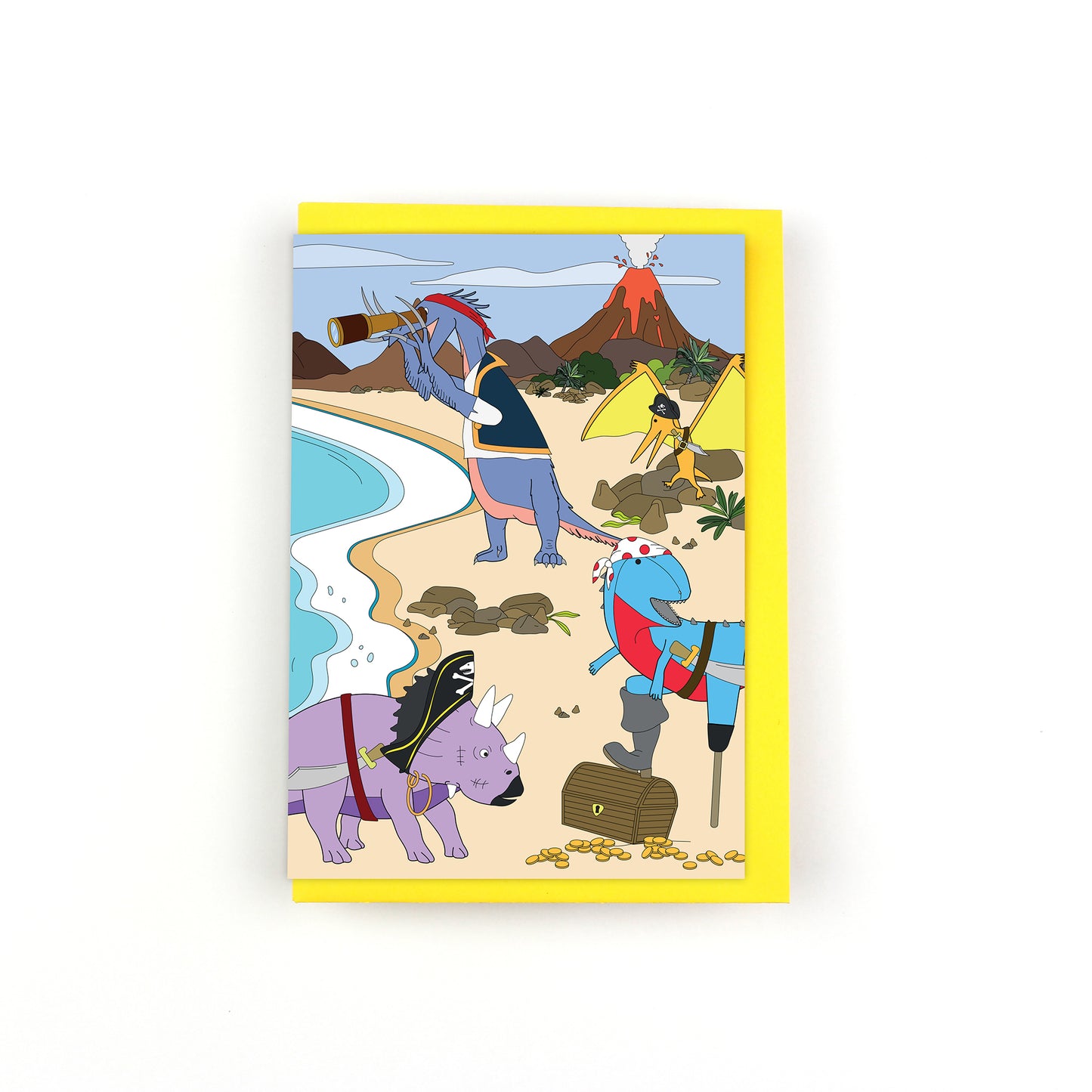 Pirate Dinosaur Greeting Card
