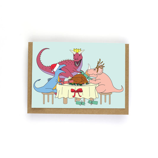 dinner dinosaurs greeting cards