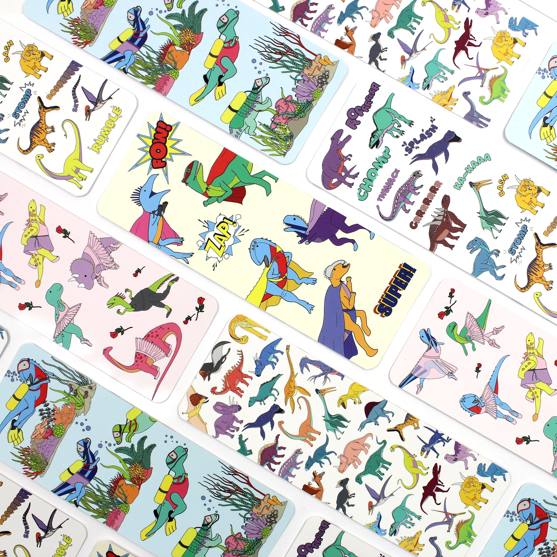 bookmarks laid our in a brick pattern on a white background