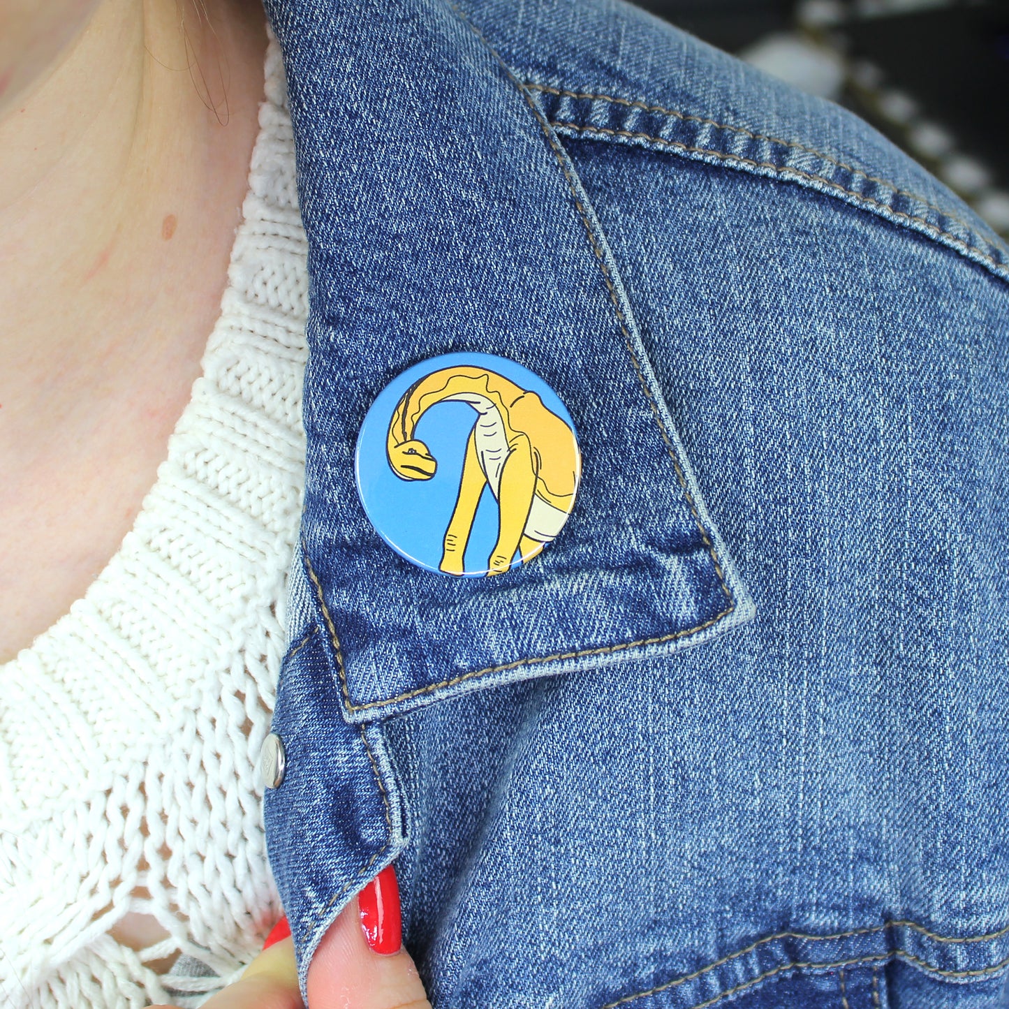 Giraffatitan Dinosaur Badge