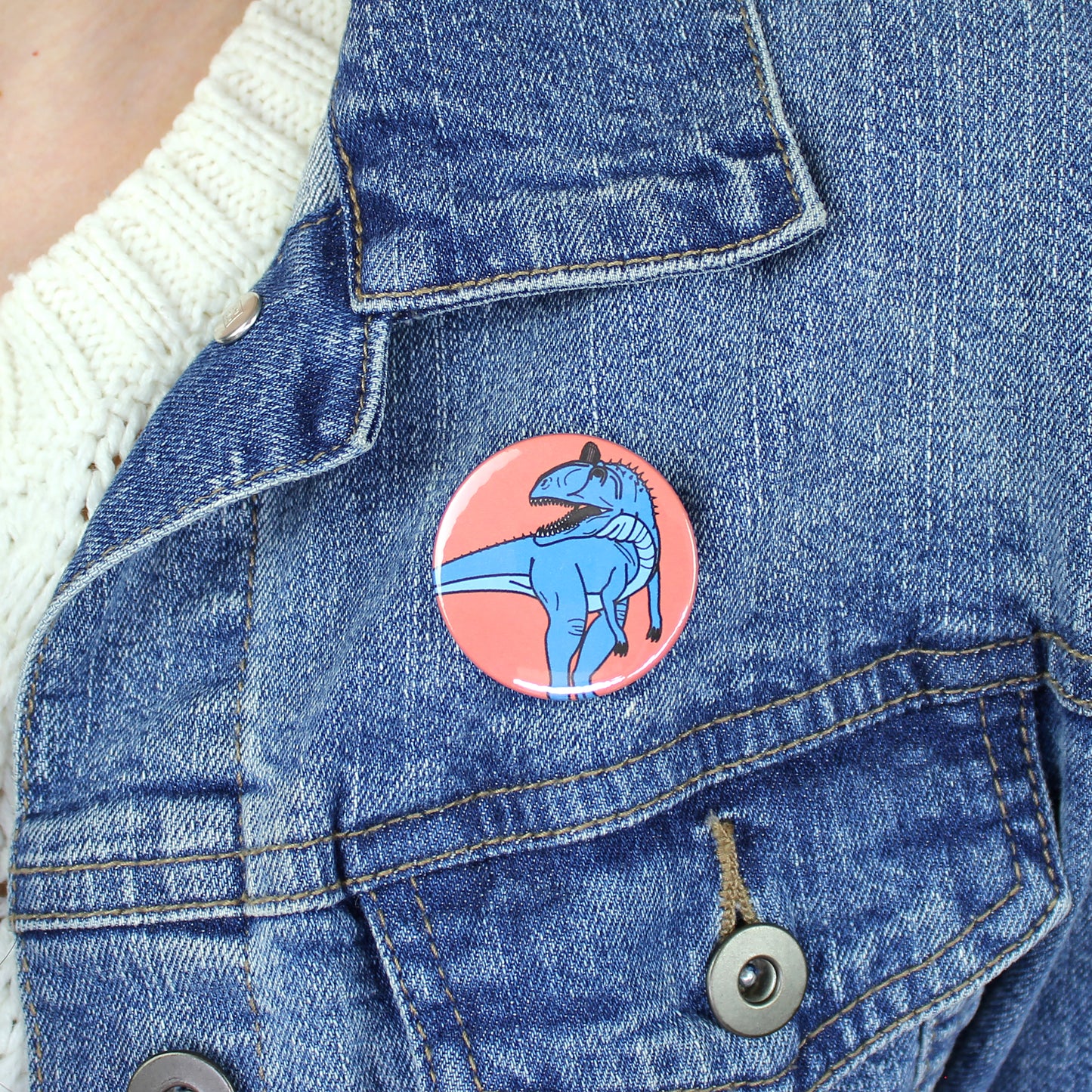 Cryolophosaurus Dinosaur Badge