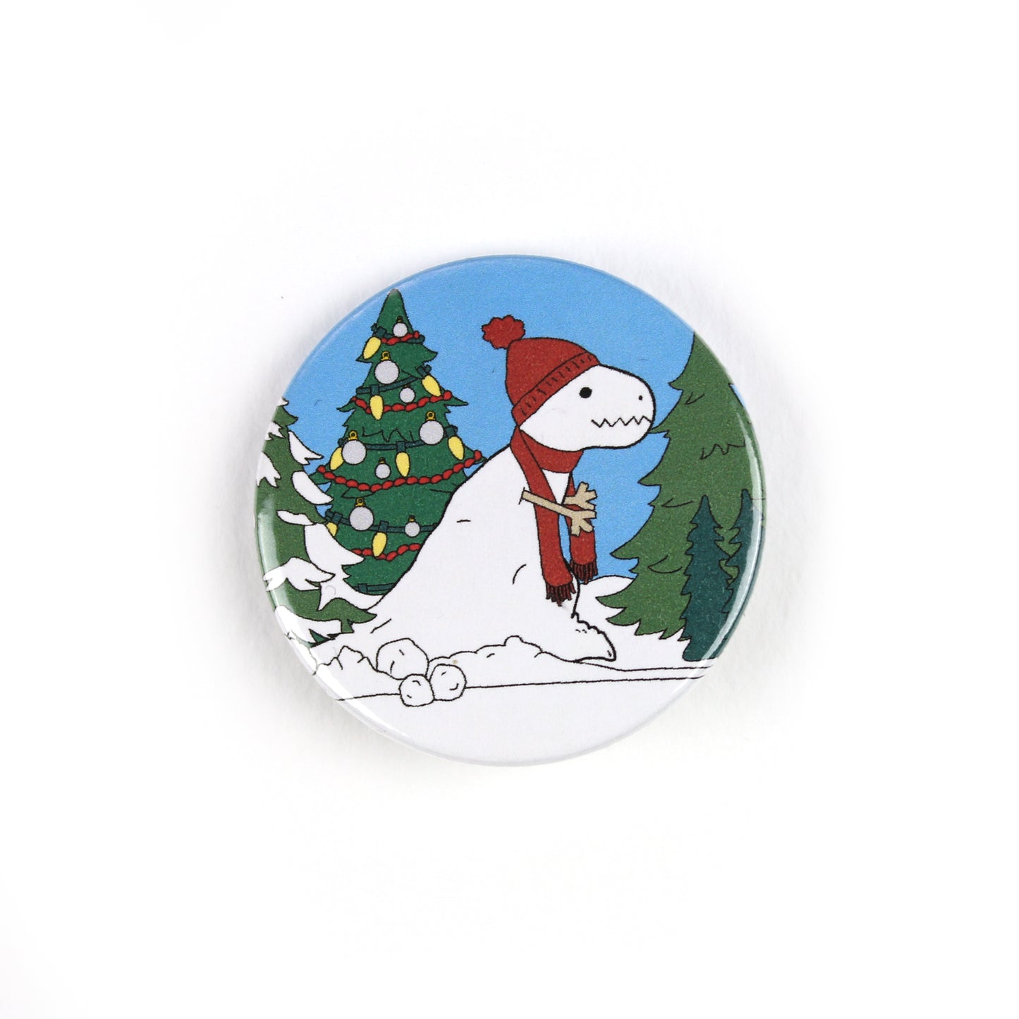 mini snow-rex badge on a white background