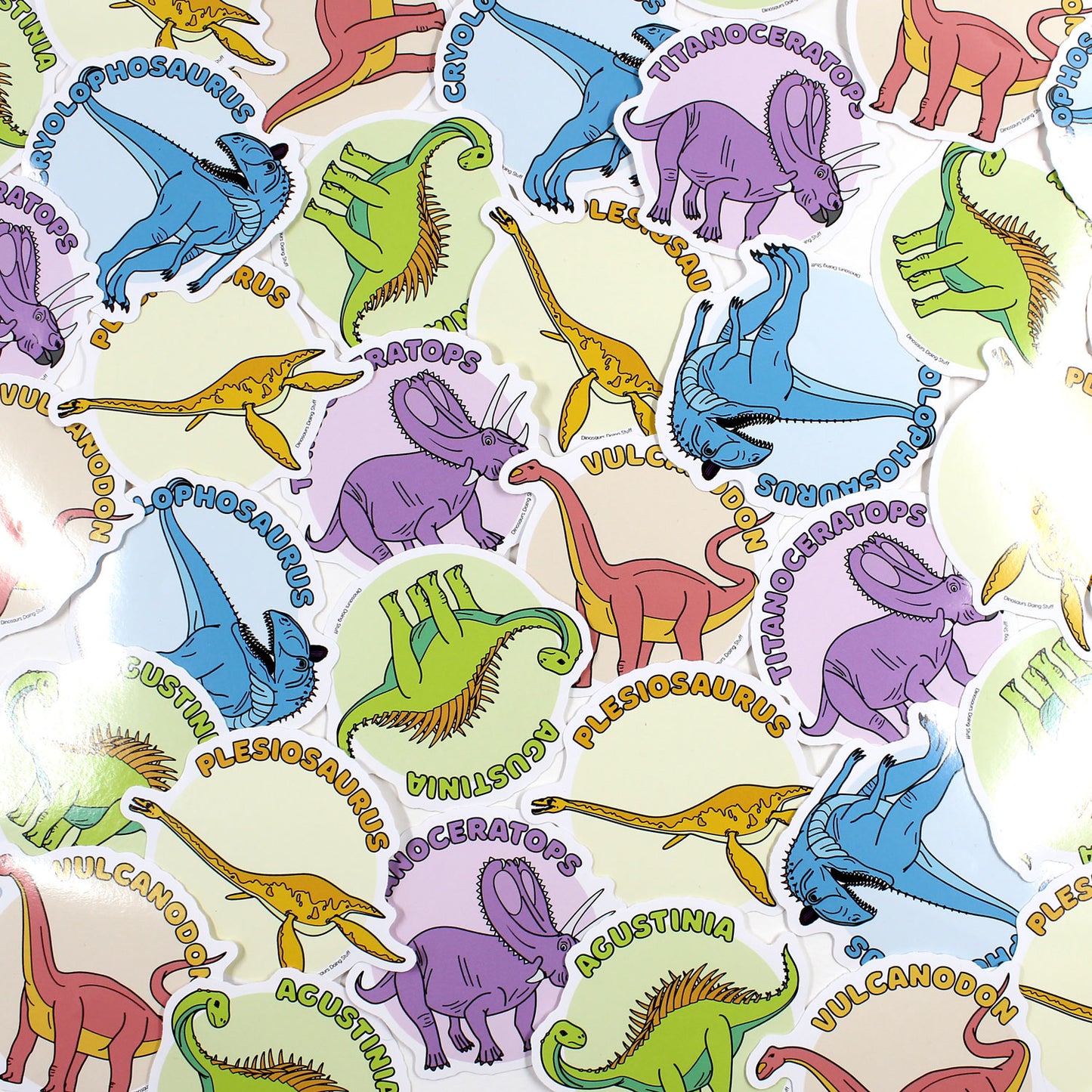 Scattered dinosaur stickers
