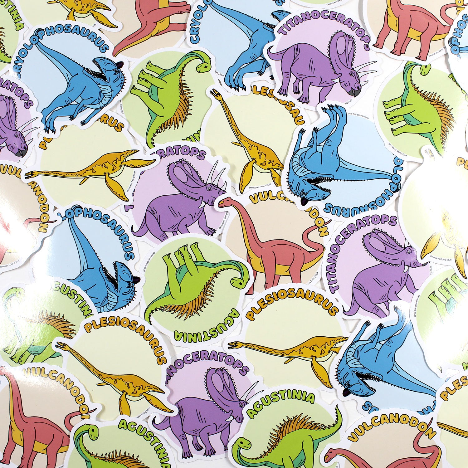 Scattered dinosaur stickers