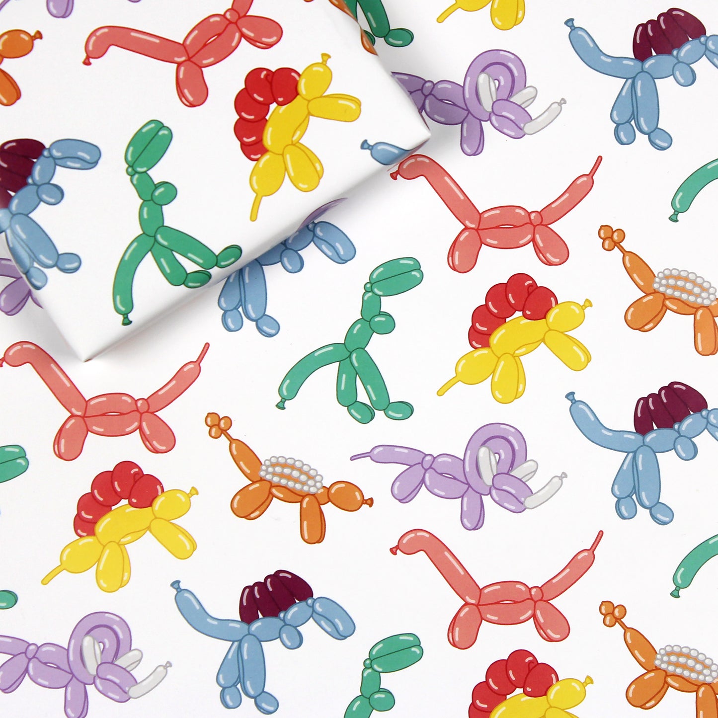 balloon animal dinosaur wrapping paper