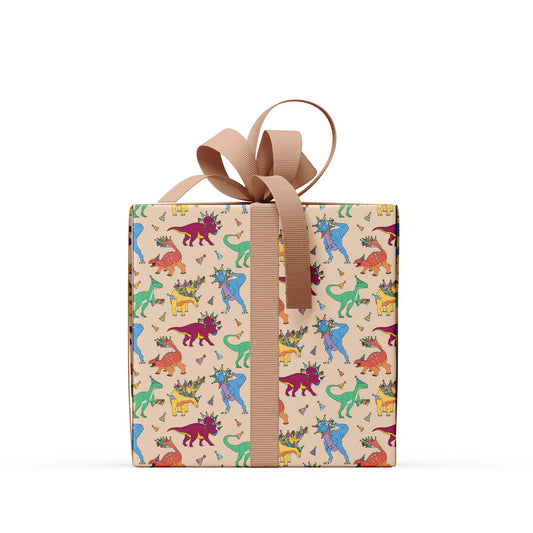 Party Hat Dinosaur Wrapping Paper
