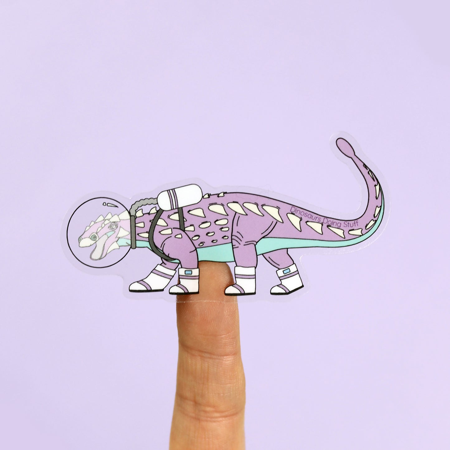 Astronaut Dinosaur Clear Vinyl Sticker - Zuul