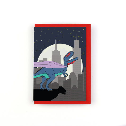 Superhero Dinosaur Greeting Card