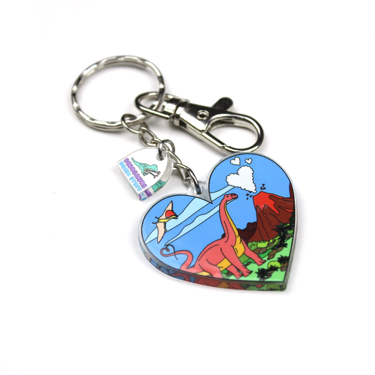 Heart Dinosaur Keyring
