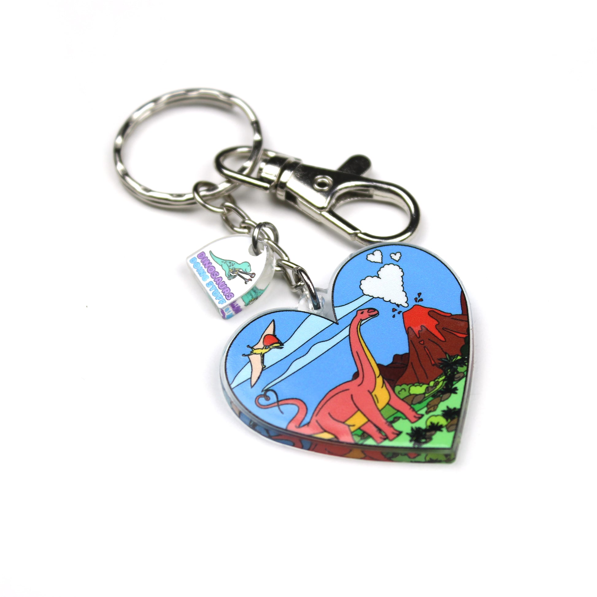 Heart Dinosaur Keyring