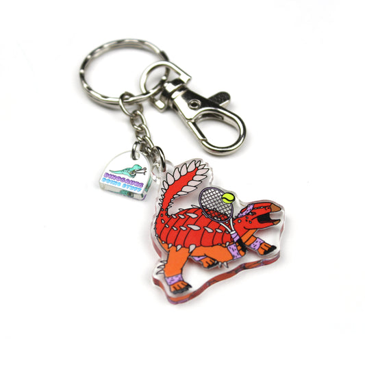 Tennis Dinosaur Keyring