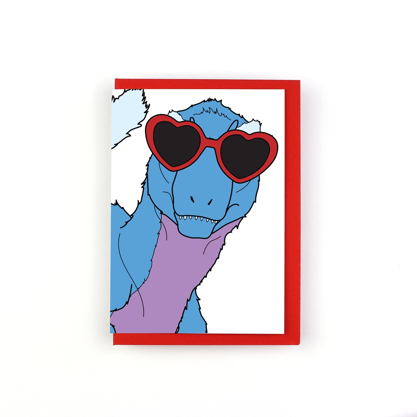 Glasses (Heart) Dinosaur Greeting Card