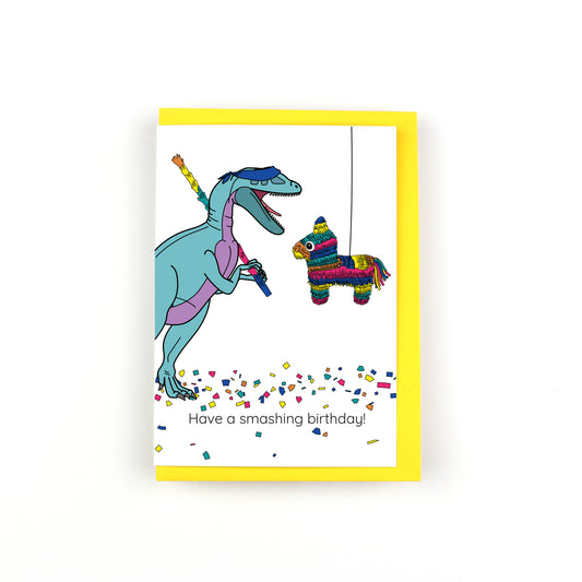 Have a Smashing Birthday Dinosaur Greeting Card
