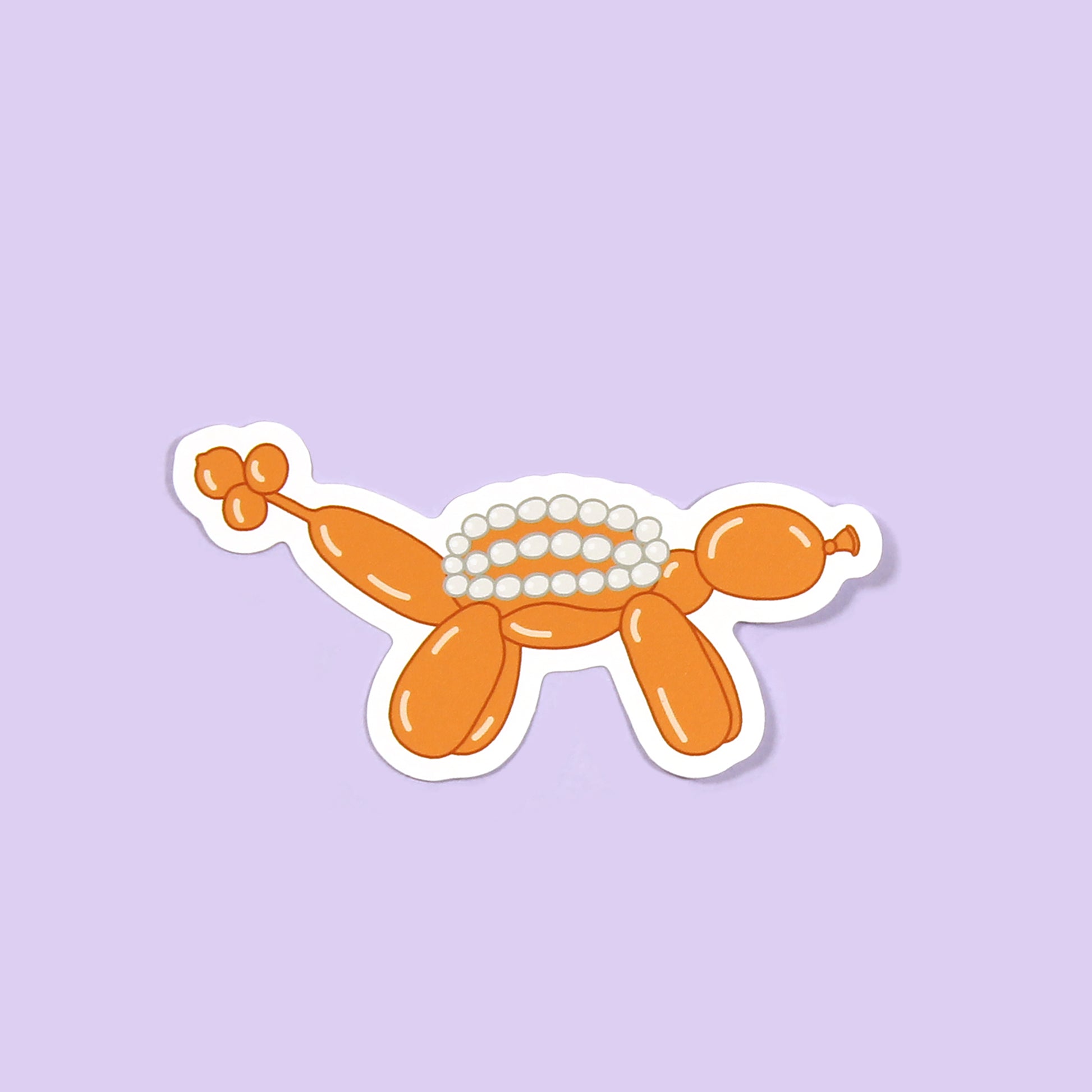 ankylosaurus balloon dinosaur sticker on a purple background