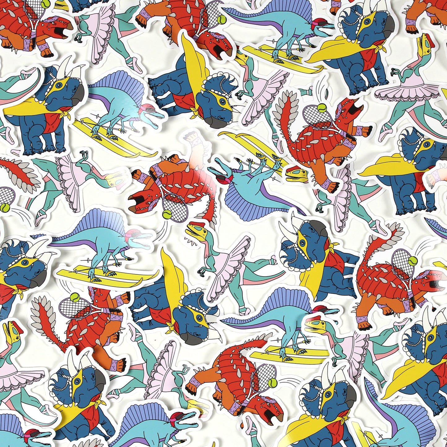 Scattered dinosaur stickers