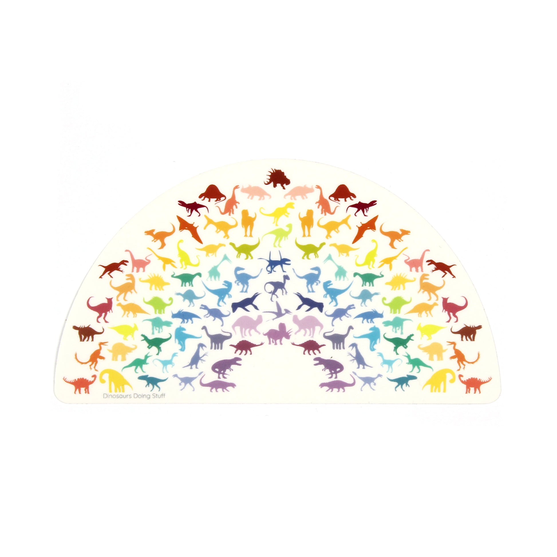 Dinosaur Clear Vinyl Sticker - Rainbow