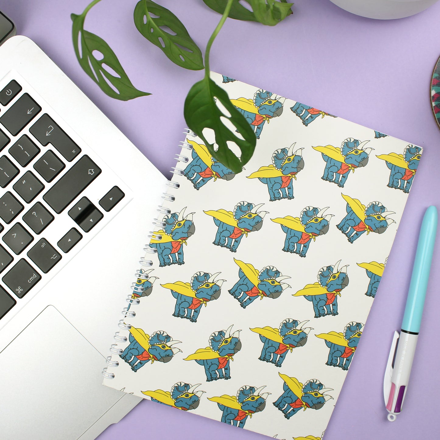 Superhero Dinosaur Spiral Notebook