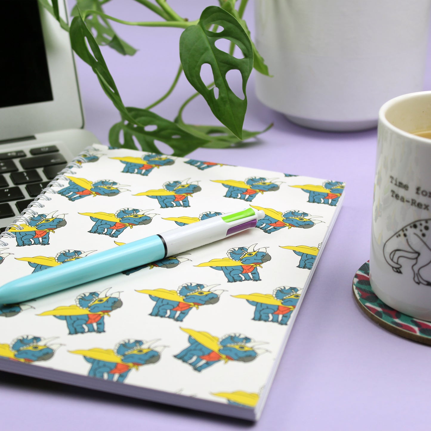 Superhero Dinosaur Spiral Notebook