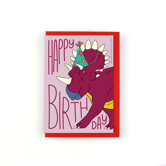 Happy Birthday Dinosaur Finger Puppet Greeting Card