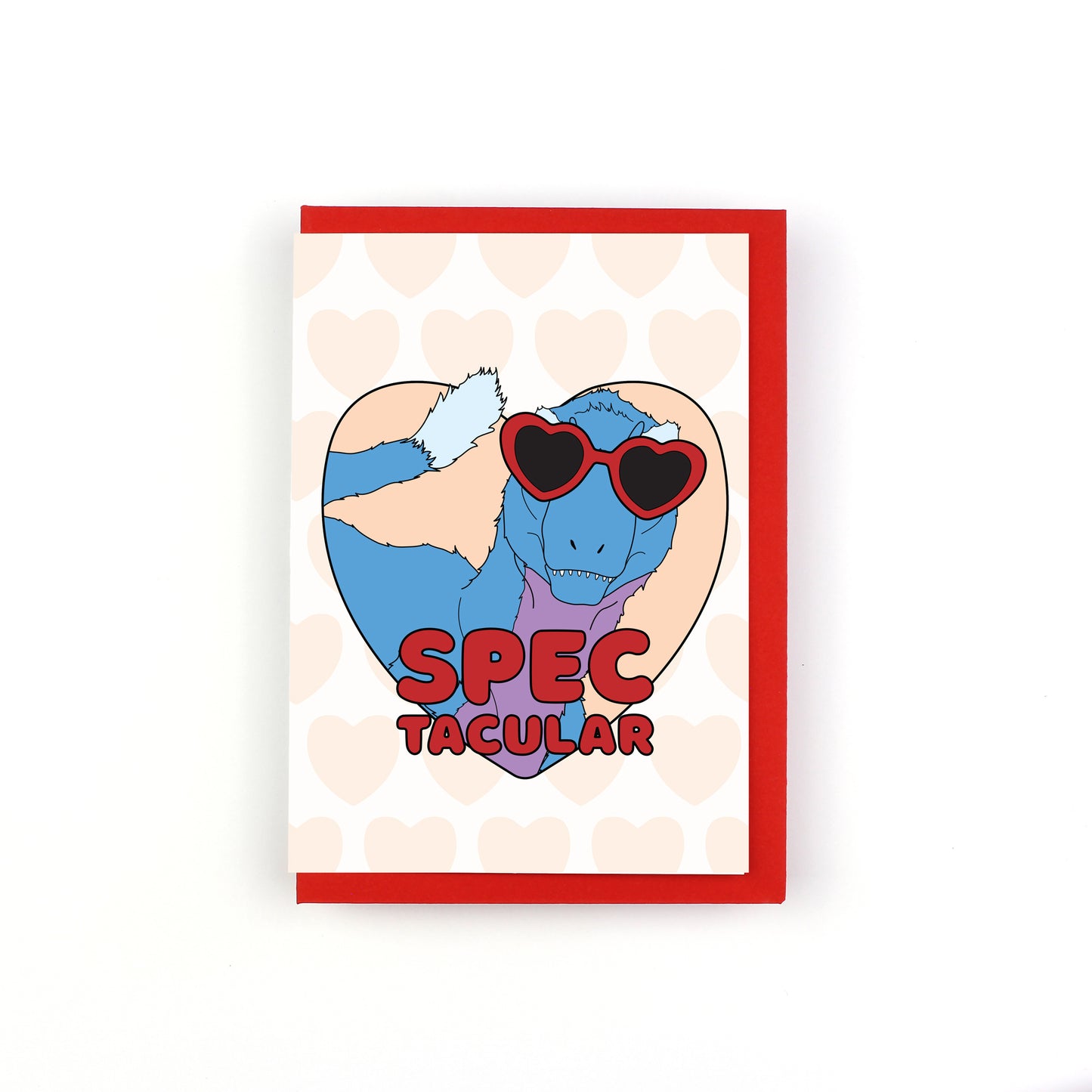 Spectacular Glasses (Heart) Dinosaur Greeting Card