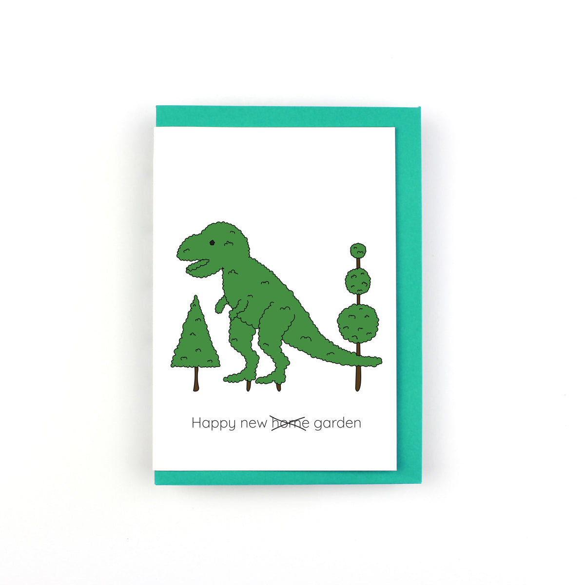 Happy New Garden Dinosaur Greeting Card