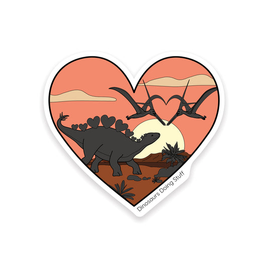 Heart Dinosaur Vinyl Sticker - Saur
