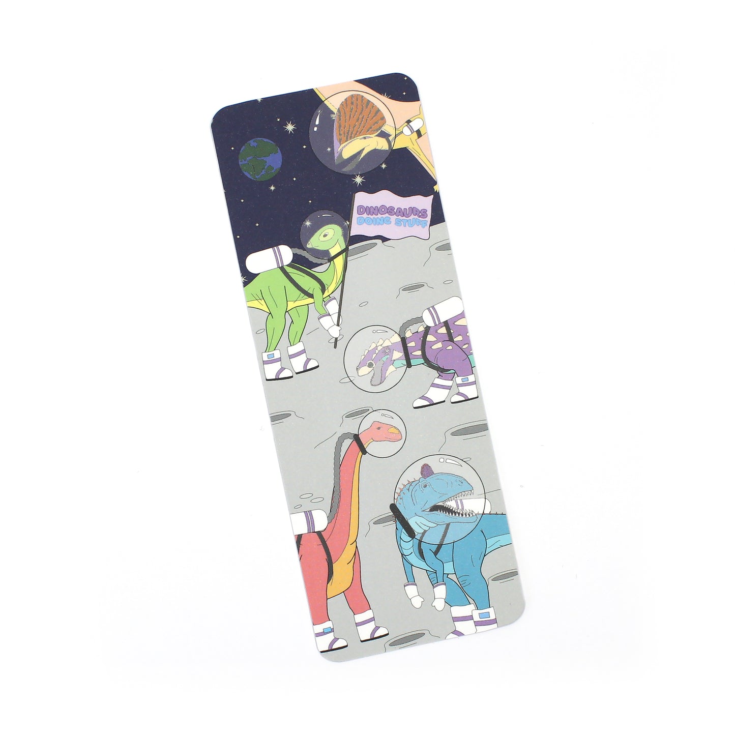 space dinosaur bookmark with no tassel