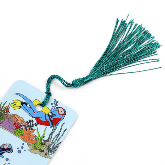 under the sea dinosaur bookmark with tassel