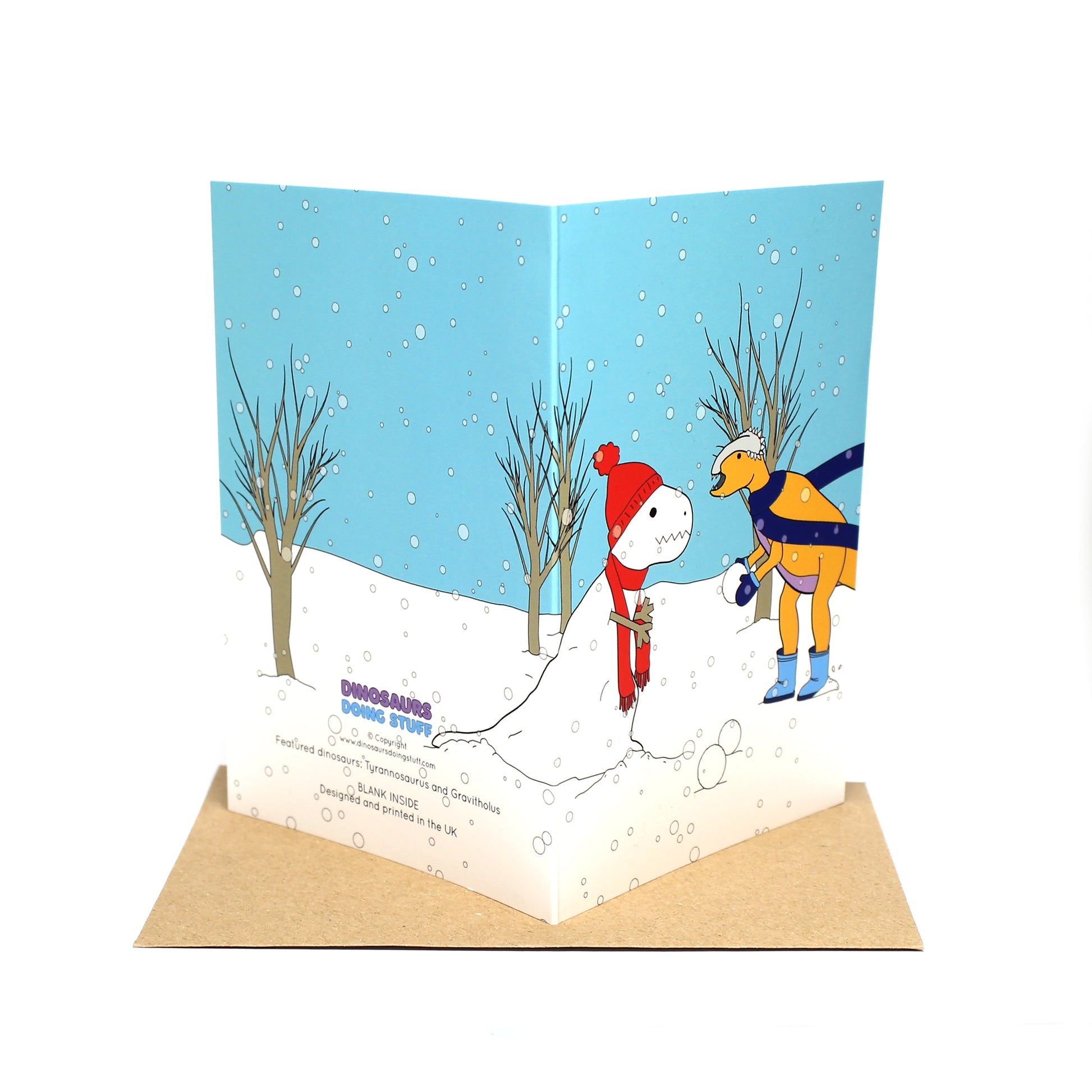 Snow-Rex Dinosaur Christmas Greeting Card