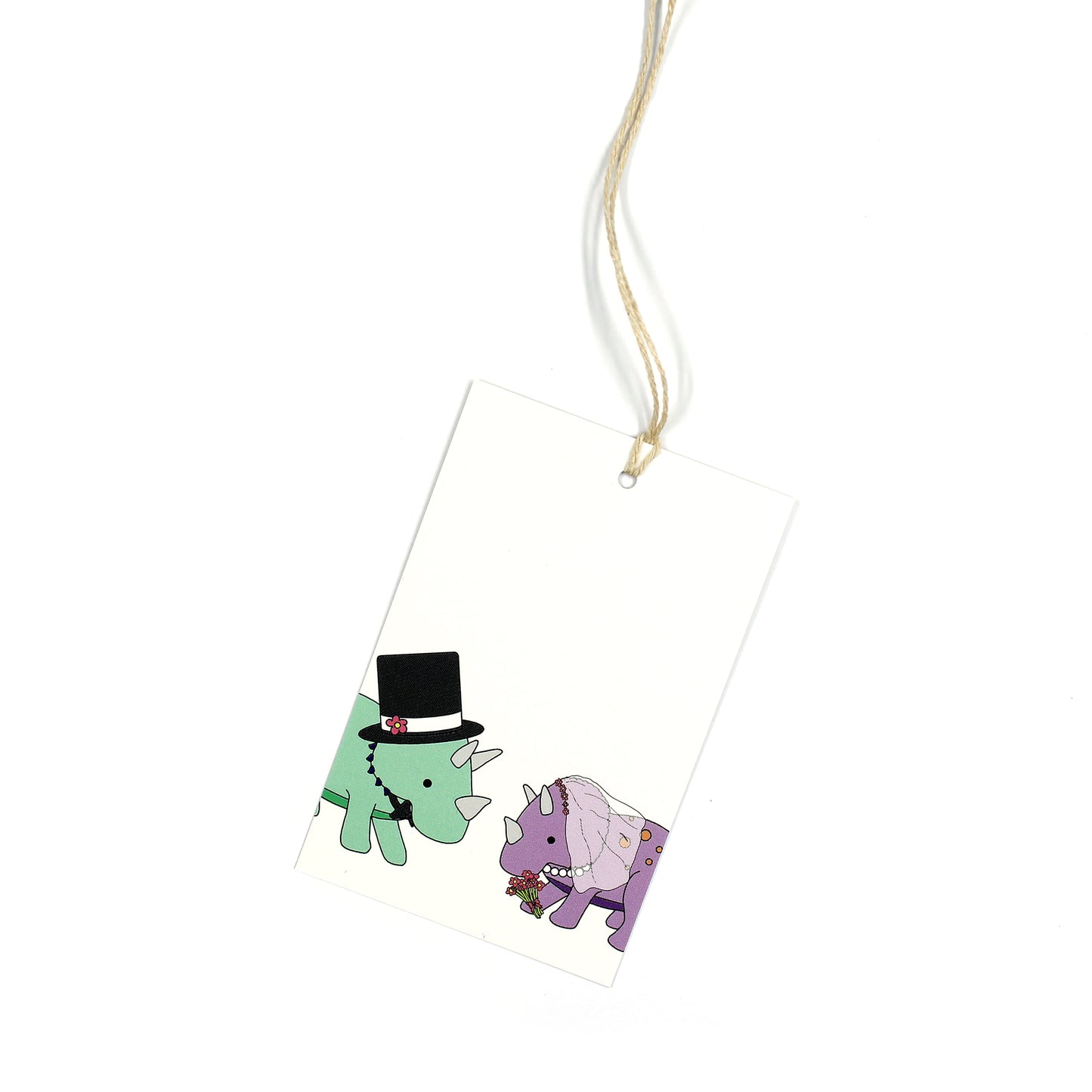 single wedding dinosaur gift tag